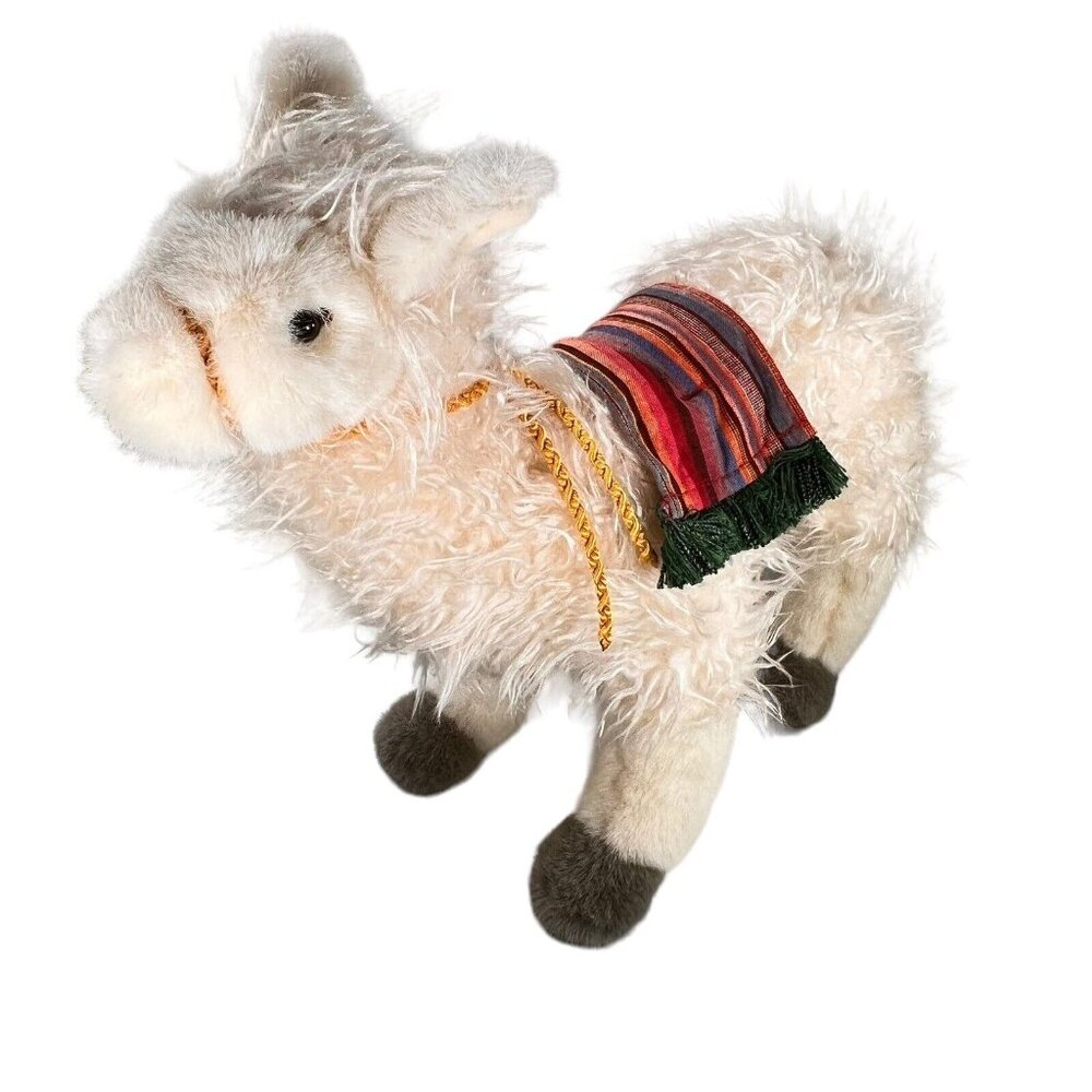Vtg Douglas Dolly Llama Alpaca Cuddle Toys Plush White Little Cuddlers with Tags